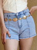 KYLETHOMASW  -  Vintage Women Contrast Five-point Star Patchwork Denim Flared Pants Baggy Dragging Jeans Trousers Chic Elegant Casual Short Pant