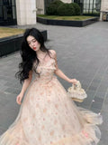 KYLETHOMASW  -  French Elegant Summer Women Dress Chic Romantic Print Princess Evening Dress New Fashion Female Lace Patchwork Fairy Dress 2025