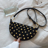 KYLETHOMASW  -  Rivets Design Mini PU Leather Crossbody Bags for Women Punk Style Trend Female Shoulder Bag Handbags and Purses