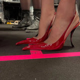 KYLETHOMASW  -  New 2025 European Summer Women's Slimming High-quality High Heel Sandals Fashion Pointed Party Wedding Women Large Size 34-43