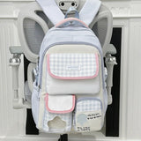 KYLETHOMASW  -  Japanese Women Student Ins Cute Backpack High-capacity Kawaii Sweet Embroidery Schoolbags Y2k Aesthetic Contrast Color Backpacks