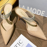 KYLETHOMASW  -  High Heel Sandals Women's Summer French Word with High-heeled Bag Head Sandals Womens New Rhinestone Pointed Stiletto High Heels