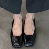 KYLETHOMASW  -  Mary Jane Square Toe Casual Low Heel Shoes 2025 Autumn New Fashion Daily Dress Up Temperament Women Flat Shoes Soft Soled Shoes