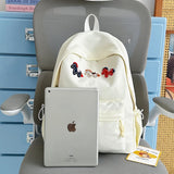 KYLETHOMASW  -  Kawaii Style Animal Embroidery Backpack Girls Multi Pocket Casual Outdoor Travel School Bag New Trend Book Back Packs