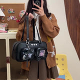 KYLETHOMASW  -  Harajuku New Niche Design Women's Bow Cute Ita Bag Jk Uniform Ulzzang Shoulder Bag for Girls Y2K Cartoon Handle Bag