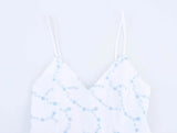 KYLETHOMASW  -  New Women Sexy Sling Floral Embroidery Dress Thin Straps V Neck A-line Mini Casual Summer Dresses Beach Vestidos
