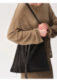 KYLETHOMASW  -  Retro Frosted Woven Fried Dough Twists Large Capacity One Shoulder Tote Bag