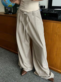 KYLETHOMASW  -  Women's Y2K Streetwear Lace-Up Baggy Pants Low Rise Straight Leg Casual Trousers Korean Fashion All-Match Basic Pants