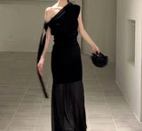 KYLETHOMASW  -  Dress for Children, Summer New Style, High-end Temperament, Off Shoulder Waist Long Skirt