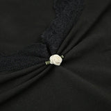 KYLETHOMASW  -  French basic lace patchwork square neck pleated chest slimming base shirt for women with pure temperament and lace inner top