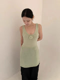 KYLETHOMASW  -  Three Dimensional Flower Knitted Vest Dress Women Summer New Design Looks Slim Can Be Worn in A Short Skirt