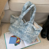 KYLETHOMASW  -  Casual Simple Fluffy Women's Handbags High-capacity Streetwear Shopping Underarm Bag Casual Travel Shoulder Bags Y2k Aesthetic