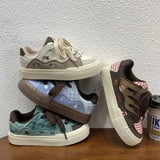 KYLETHOMASW  -  Ladies Mixed Colors Flats Sneakers Round Toe Breathable Vulcanize Platform Shoes Casual Comfy Soft Walking Sneakers