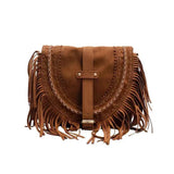 Kylethomasw Fashion Tassel Shoulder Bag for Women High Quality Deerskin Armpit Bag Women Retro Purse Crossbody Bag Bohemian Handbags Satchel