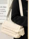 KIylethomasw Harajuku Soft Messenger Bag Women Leather Large Capacity Casual Cloud Crossbody Bags Ladies Vintage White Handbag