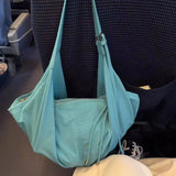 KYLETHOMASW  -  Blue Harajuku Fashion Tote Bag Women Pleated Large Capacity Hobo Shoulder Bags Ladies Commute Everyday Versatile Crossbody Bag