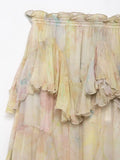 KYLETHOMASW  -  Chiffon Printed Irregular Maxi Skirts Women Summr Gypsy Retro Elastic Waist A-line Loose Falda Mujer Boho Beach Skirt