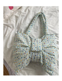 KYLETHOMASW  -  Sweet Polka Dot Bow Bag for Women New Korean Canvas Large Capacity Tote Rossbody Bags