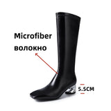 KYLETHOMASW  -  New Women High Heels Simple Style Warm Autumn Winter Slim Long Shoes Woman Thigh High Knight Boots