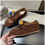 KYLETHOMASW  -  Retro Sporty Thick Bottom Breathable Heightening Shoes Vintage Dequn Round Toe Low Heel Comfortable All Season Women's Shoe