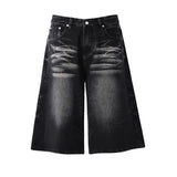 KYLETHOMASW  -  New Arrival Women Vintage Washed Cropped Denim Shorts High Waist Loose Wide Leg Summer Casual Streetwear Y2K Jeans