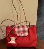 KYLETHOMASW  -  Contrast Plaid Bag Commuter Casual Bolsos mujer Underarm Shoulder Bags for Woman Korean Lazy Style Sac Femme Bolsas Bolsa