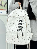 KYLETHOMASW  -  Dot Mochilas Mujer Bandage Bow Mochila Teenage Girls Bag Portable Lightweighte Bolsas Student Backpack Travel Bags for Woman