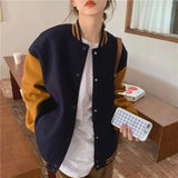 KYLETHOMASW  -  Streetwear Y2K Baseball Jackets Women Oversized Patchwork Bomber Coat Bf Harajuku Preppy Korean Casual All Match Outerwear