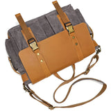 KIylethomasw Vintage Leather Canvas Women's Men's Messenger Bag - Fashion Crossbody Shoulder Sling Casual Bag