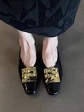 KYLETHOMASW  -  Metal-buttoned Toe, Half-slipper, Female, Inwardly Height-increasing, Square-headed, One-footed, Lazy Person's Drag