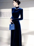 KYLETHOMASW  -  autumn and winter new base French high-end black Korean velvet dress for children  vintage dress  LOOSE FIT