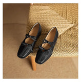 KYLETHOMASW  -  Mary Jane New Women Shoes Ballet Bow Square Toe Mid Heels Nude Shoes Fashion Casual Elegant Shallow Pumps