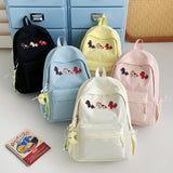 KYLETHOMASW  -  Kawaii Style Animal Embroidery Backpack Girls Multi Pocket Casual Outdoor Travel School Bag New Trend Book Back Packs