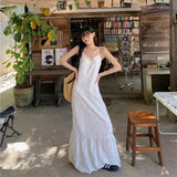 KYLETHOMASW  -  White Lace Camis Dress Women Summer Beach Vacation Backless A Line Dress Korean Fashion Harajuku Sexy Neck Mounted Vestidos New
