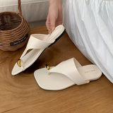 KYLETHOMASW  -  Luxury Summer Beach Female Slides Ladies Flats Slippers Shoes Fashion Metal Women Flats Slippers Shoes Sandals Flip flops