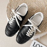 KYLETHOMASW  -  Autumn Casual Sports Ballet Flats Women Fashion Round Toe Lace Up Women's Loafers Comfortable Soft Sole Walking Running Shoes