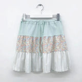 KYLETHOMASW  -  Prairie Chic Vintage Print Patchwork Skirt Umbrella Panelled Sweet A-line Mujer Faldas Slim Preppy Style Drawstring Fresh Falda