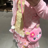 KYLETHOMASW  -  Cute Cartoon Rabbit Ear Round Bag Plush Sac Femme Lolita Exquisite Bolsos De Mujer Crossbady Bags for Woman Japan Anime Bolso