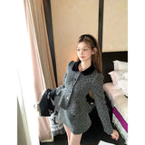 KYLETHOMASW  -  Sweet Hot Girl Suit Women's Autumn Winter Polka Dot Short Coat High Waisted A-line Skirt Two-piece Set Fashion Female Clothes