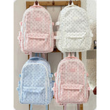 KYLETHOMASW  -  Polka Dot Print School Backpack Teenage Girls Mochila Student Mochilas Large Capaci Bag Lace Stripe Bolsas Feminina Backpacks