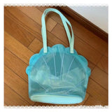 KYLETHOMASW  -  Summer Transparent PVC Shell Bag Single Shoulder Handbag Cute Korean Niche Design for Girls Single Shoulder Bags