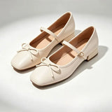 KYLETHOMASW  -  High Quality Women Bow Mary Jane Shoes Patent Leather Round Toe Slip on Casual Shoes New Elegant Ballet Flats Ladies Dress Shoes