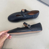 KYLETHOMASW  -  Elegant Ballet Flats Shoes for Women Soft PU Leather Mary Janes Shoes Ladies Spring Autumn Casual Streetwear Comfortable Loafers