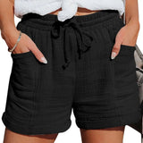 KYLETHOMASW  -  Women's High Waist Wide Leg Shorts Casual Tied Waist Loose Fit mid Age Group Other Fabric Winter Collection