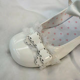 KYLETHOMASW  -  Lolita Style Cute Round Head Jane Pumps with Bow Women's Sweet Party Dress Midi Heels Shoes Fashion PU Sandals