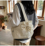 KYLETHOMASW  -  Lightweight Commuting Tote Bag Bow Versatile Shoulder Bags for College Students