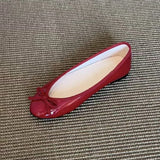 KYLETHOMASW  -  Women's Leather Bow Ballet Women's Flats and Loafers,Slip on Soft Chaussures Pour Femmes,Elegant Party Daily Office Ladies Shoes