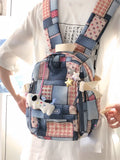 KYLETHOMASW  -  Japanese Harajuku Vintage Girl Schoolbag Casual All-match Denim Mini Backpacks Niche Personality Design Bags