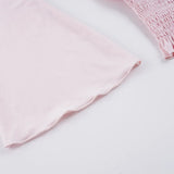 KYLETHOMASW  -  Y2k Summer V Neck Long Sleeve Solid Lace Patchwork Streetwear Slight Strech Women Clothing