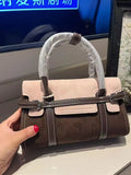 KYLETHOMASW  -  Retro Maillard Frosted Suede Shoulder Bag Women Color Block Large Capacity Stitching Crossbody Bag Ladies Versatile Handbag Chic